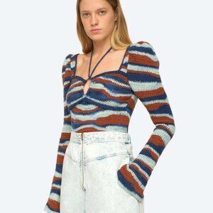 Sea New York Wavey Crochet Wool Sweater
